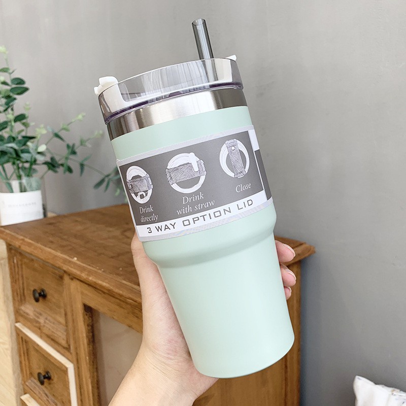 600ml/900ml Bình Nước Giữ Nhiệt Bằng Thép Không Gỉ 304 Dung Tích Lớn 20oz/30oz Phong Cách Hàn Quốc Thời Trang