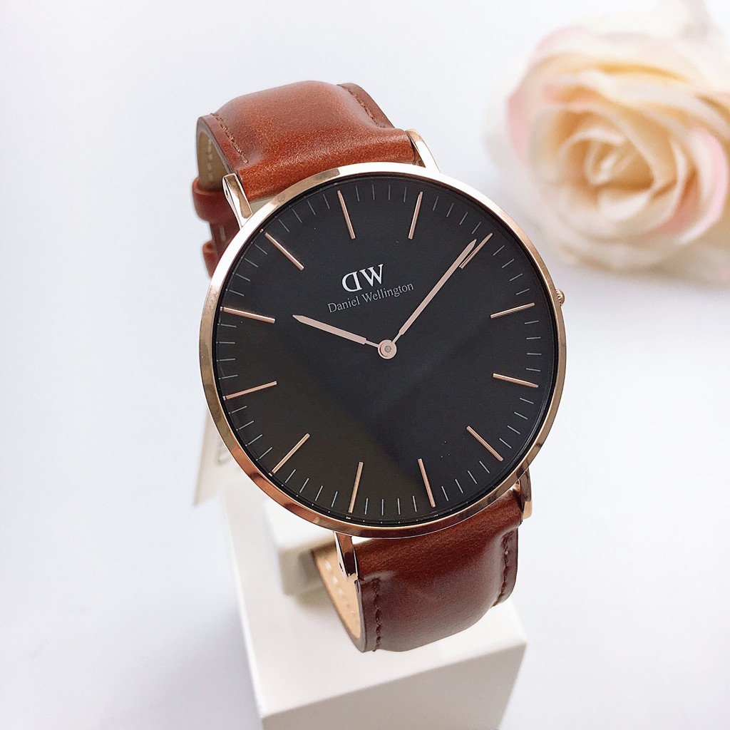 Đồng hồ nam nữ Daniel wellington Classic Dây Da 36mm &amp; 40mm &amp; Vòng tay DW tặng kèm Nhẫn DW