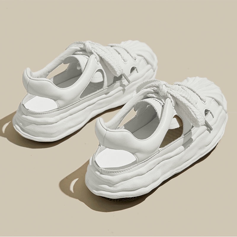 Giày Sandal Thể Thao Hở Ngón Đế Dày Phân Hủy Vỏ Sò Phong Cách Roman Dễ Phối Đồ Cho Nữ