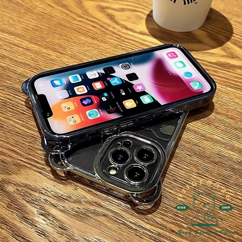 Ốp Điện Thoại Mềm Trong Suốt Mạ Điện Họa Tiết Tai Gấu Cho Iphone 13 12 / 11 Pro Max / Xs Max X 8 7Plus