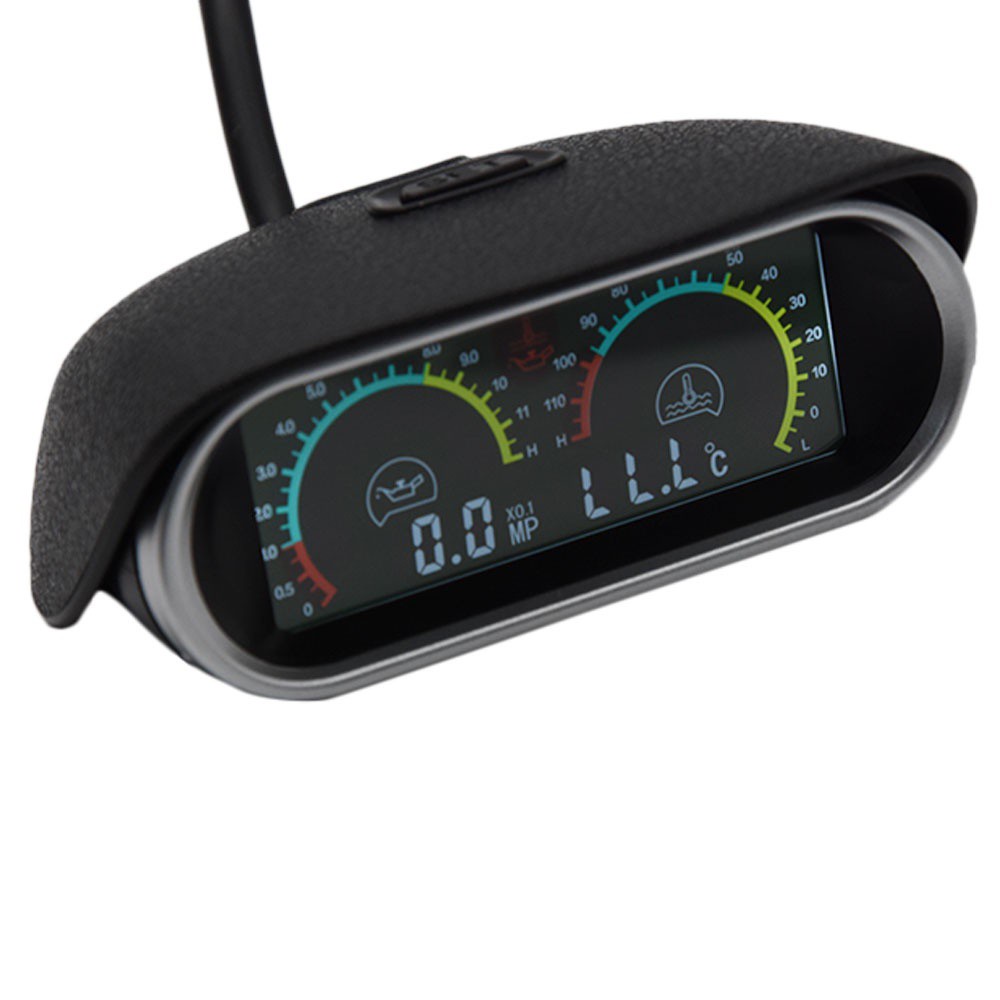 Đồng Hồ Cảm Biến Áp Suất Dầu / Nước 12v / 24v 2 Trong 1 LCD 10Mm Cho Xe Hơi Xe Tải