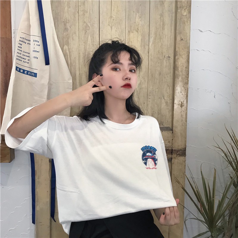Áo thun tay lỡ  INSANE  phông Unisex nam nữ tee oversize form rộng pull Ulzzang Streetwear Hàn Quốc vải mềm