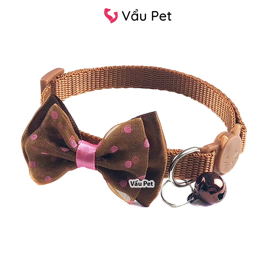 Vòng Cổ Cho Chó Mèo Chuông Nơ Bấm - Vòng Đeo Cổ Cho Chó Vẩu Pet Shop