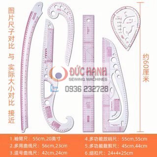 6 Chiếc May Thước Đo May Bộ Thước Đo Đa Năng Đường Cong Thợ May Thước Đo Dụng Cụ May Mặc