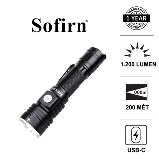 Đèn pin chuyên dụng SOFIRN TF84  sáng 1200 lm xa 200m LED LH351D sạc Type-C pin 18650 (kèm theo)