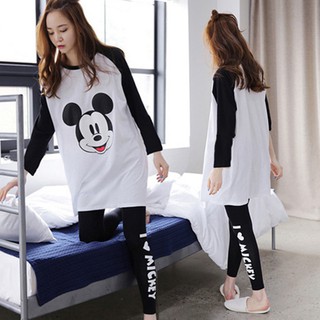 Set đồ ngủ pajamas áo dài tay cổ bẻ + Quần dài cho nữ