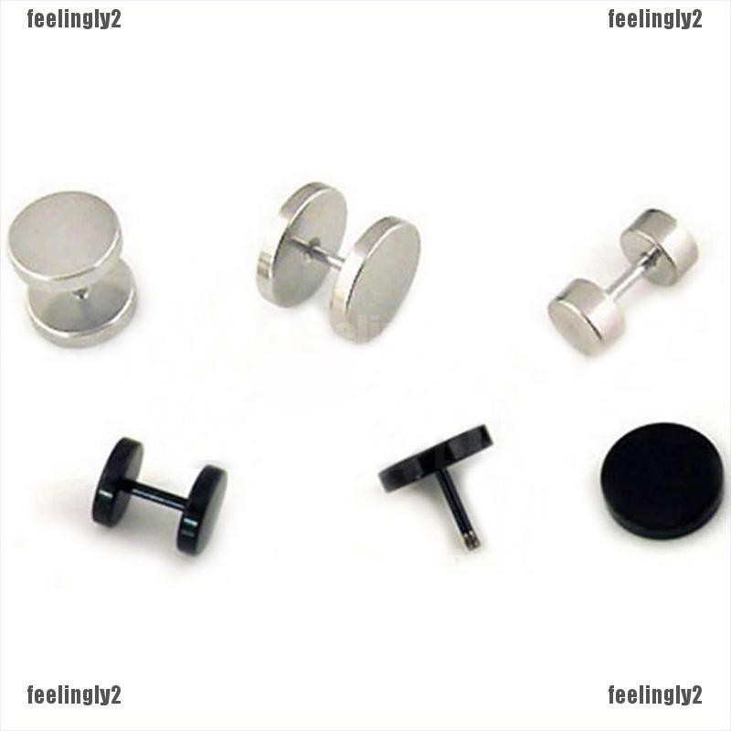 (Kho hai gói) Bông tai đinh tán tròn tròn 5mm bằng bạc titan