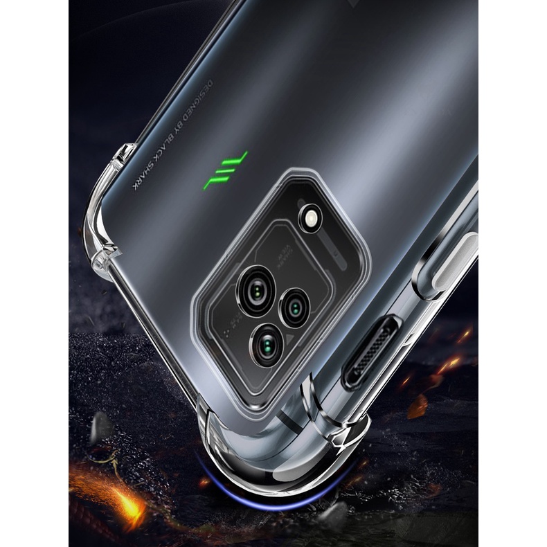 Ốp lưng Black Shark 5 Pro dẻo trong suốt lồi 4 góc hạn chế ố vàng ôm máy bảo vệ toàn diện