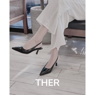 Giày cao gót nữ slingback đen basic cao 7cm