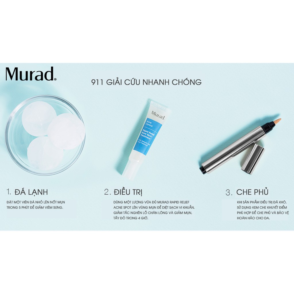 {MURAD chính hãng} Gel giảm mụn cấp tốc Murad Rapid Relief Acne Spot Treatment