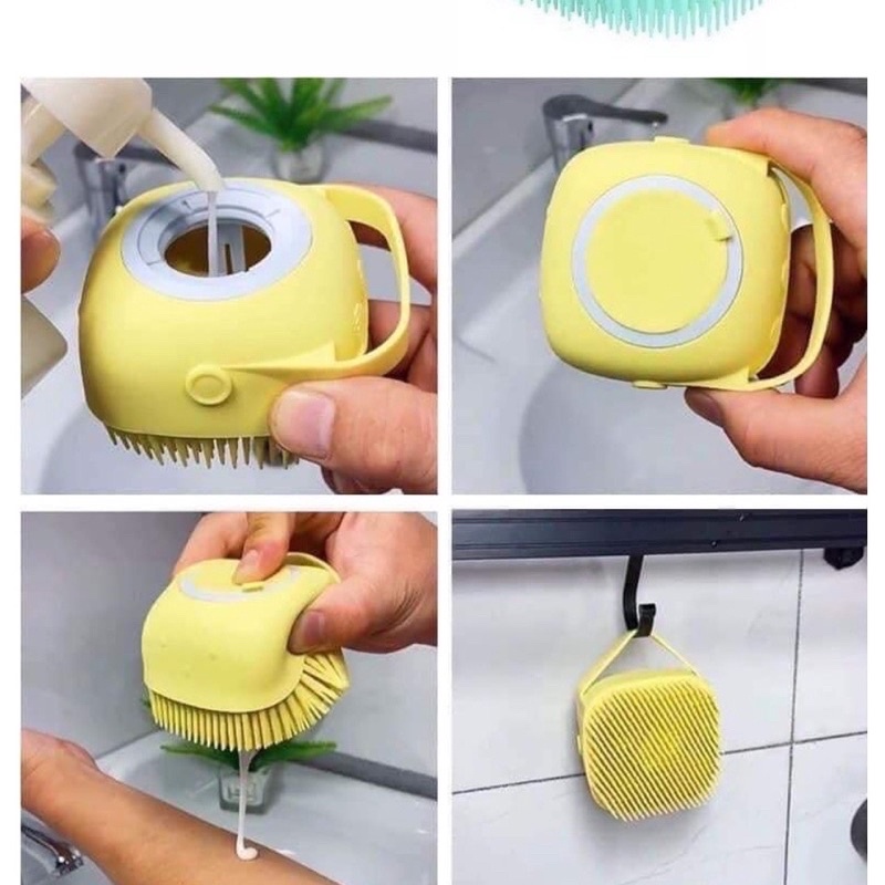 Bàn Chải Tắm Silicon Massage cho Chó Mèo