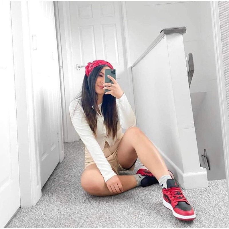 CHÍNH HÃNG Giày Jordan 1 Low Gym Red Black