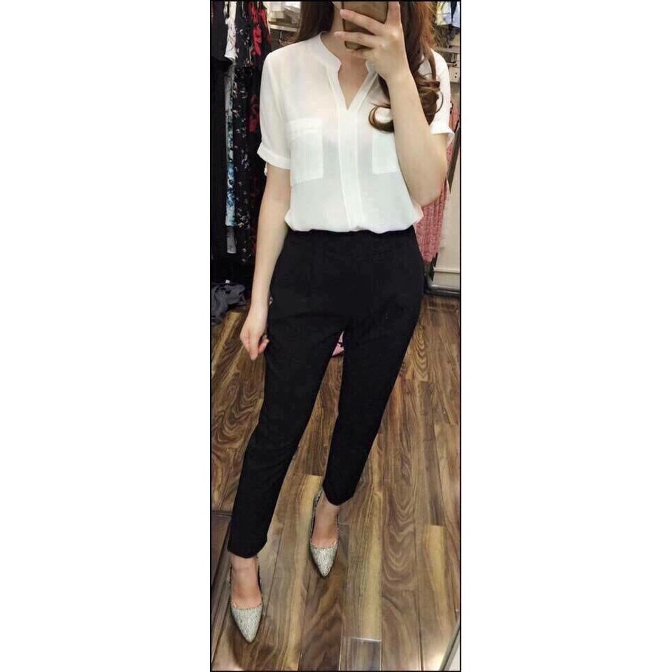 set áo sơ mi cổ chữ V và quần baggy | BigBuy360 - bigbuy360.vn