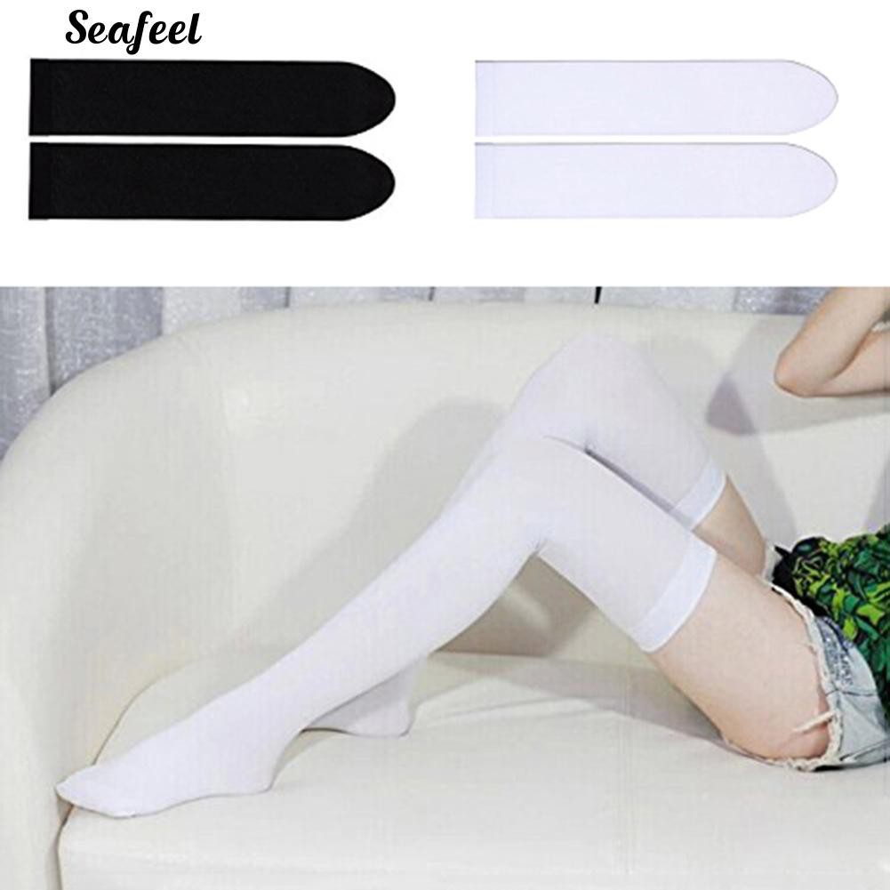 Đôi vớ kiểu hóa trang cao qua đầu gối màu trơn xinh xắn dành cho nữ