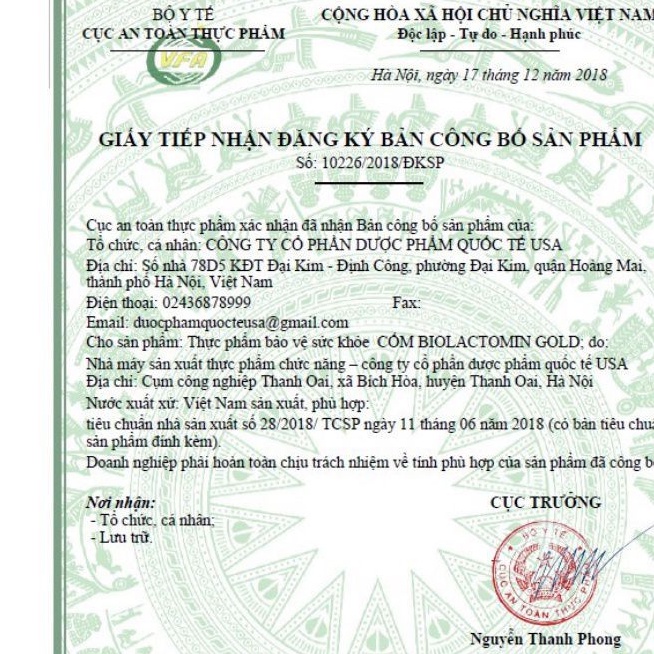 Men vi sinh Biolactomin Gold giúp bổ sung lợi khuẩn cho cơ thể