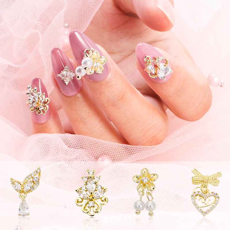 Phụ Kiện Đính Trang Trí Móng Tay Bằng Hợp Kim DIY Thời Trang