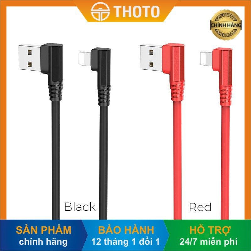 [Thoto Shop] Dây cáp sạc HOCO U83 đầu vuông chữ L 90 độ chơi game | USB to Lightning/ Micro/ Type C - Hàng chính hãng