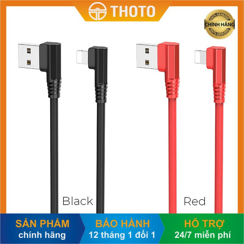 Dây cáp sạc HOCO U83 đầu vuông chữ L 90 độ chơi game | USB to/Micro/Type C-Hàng