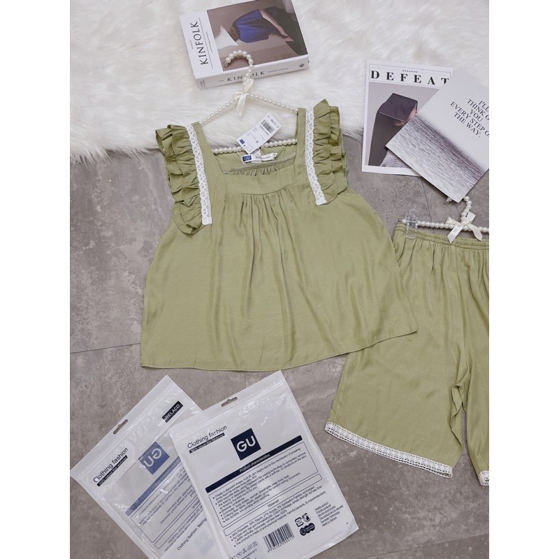 SNU312 BỘ ĐÙI NỮ GU ĐŨI TẰM  TAY CÁNH TIÊN VAI REN | BigBuy360 - bigbuy360.vn