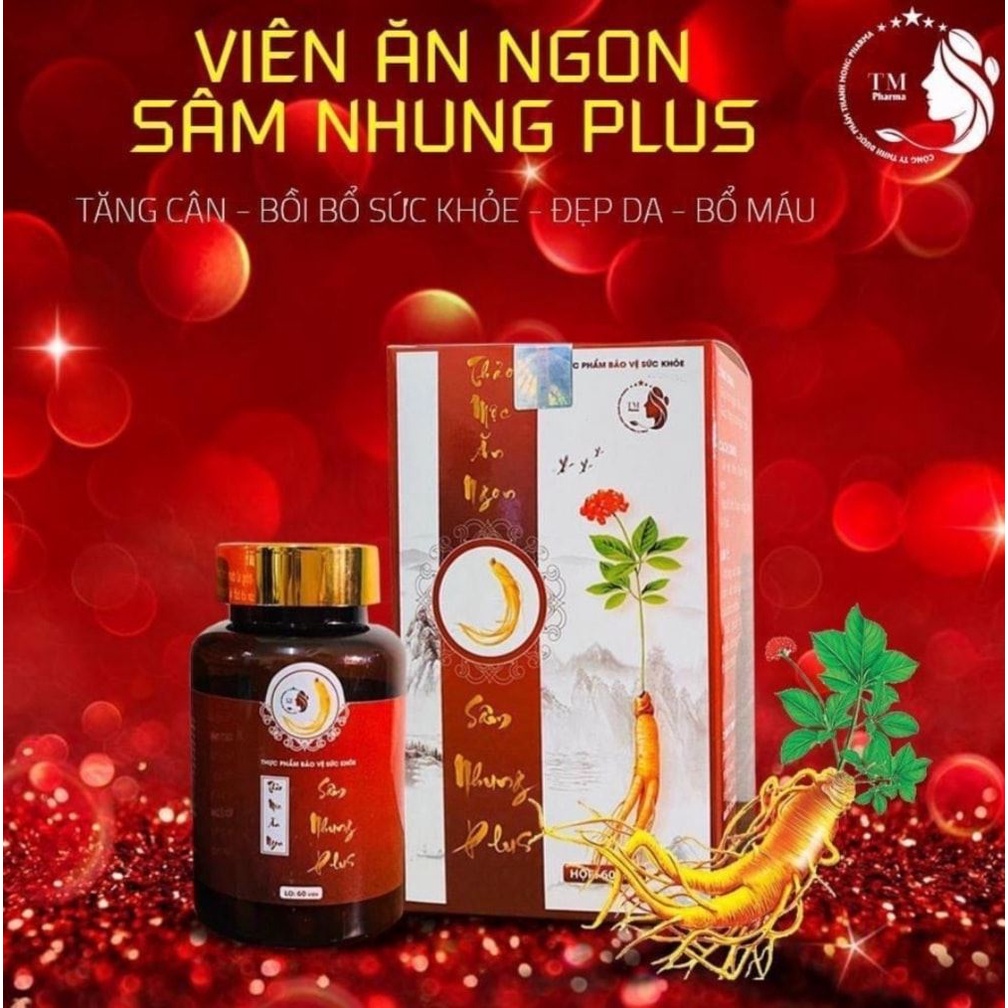 Sâm Nhung Plus Tăng Cân An Toàn Hiệu Quả (Hộp 60 viên)