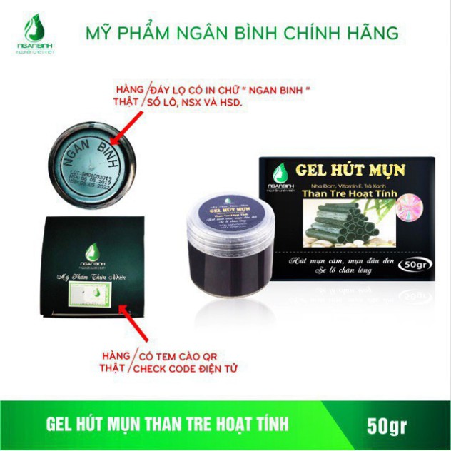 Gel Lột Mụn Hút Mụn Than Tre, Gel Mụn Hoạt Tính Ngân Bình hàng công ty chính hãng (Chính Hãng)