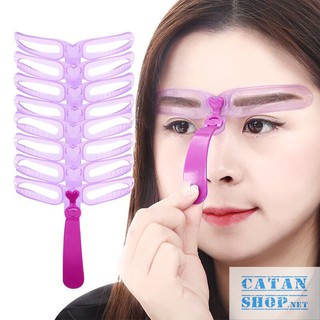 Dụng cụ trang điểm bộ 4 hoặc 8 kiểu Khuôn kẻ chân mày đẹp, khung kẻ định hình chân mày cầm tay tiện lợi GD340-CMcamtay