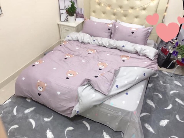 Bộ ga gối cotton 100% Hàn Quốc