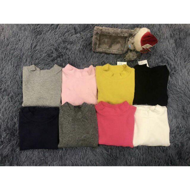 Áo dài tay thun cotton cổ lọ 3p hihi garden cho bé