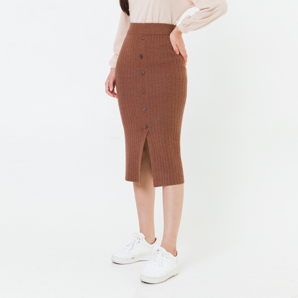 Chân váy midi nẹp giả VIENTRAN V62I20T002 (Nhiều màu) | BigBuy360 - bigbuy360.vn