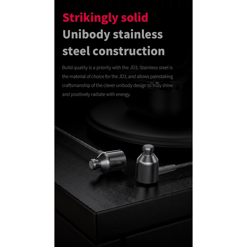 Tai Nghe Nhét Tai FiiO JadeAudio JD3 HiFi Bằng Thép Không Gỉ Có MIC HD IEM Cho iPhone / Huawei / Xiaomi