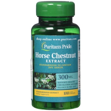 Viên uống hỗ trợ suy giãn tĩnh mạch chân Horse Chestnut 300mg Puritan's pride 100v