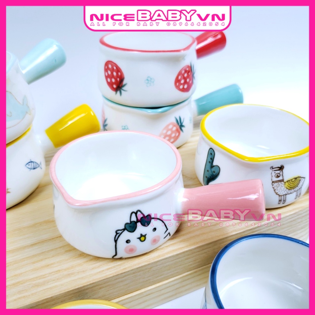 Bát Ăn Dặm Hình Gáo Gốm Sứ Dễ Thương Cho Bé NiceBabyVn