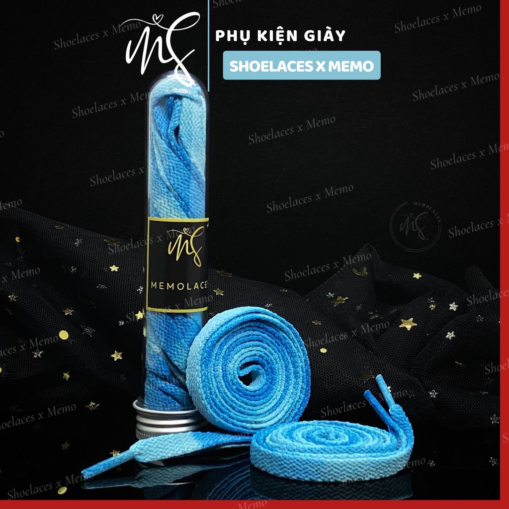 Dây Giày Loang Tie Dye Blue UNC- Dây Giày Vintage AJ1