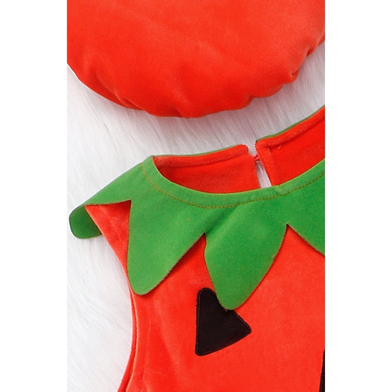 Set Áo Liền Quần &amp; Mũ Trùm Đầu Hình Bí Ngô Halloween Dễ Thương Cho Trẻ Sơ Sinh