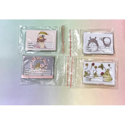 nhãn vở totoro NV9 hoạt hình set 16 chiếc có keo dán sẵn