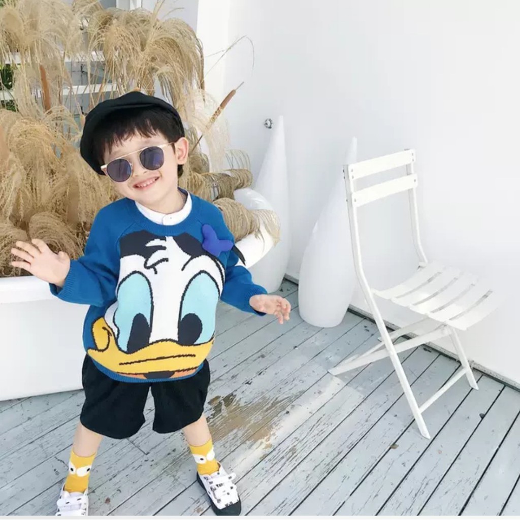 [HÀNG SIÊU ĐẸP] Áo len vịt Donan cho bé trai bé gái hàng Quảng Châu len mềm mịn siêu xinh