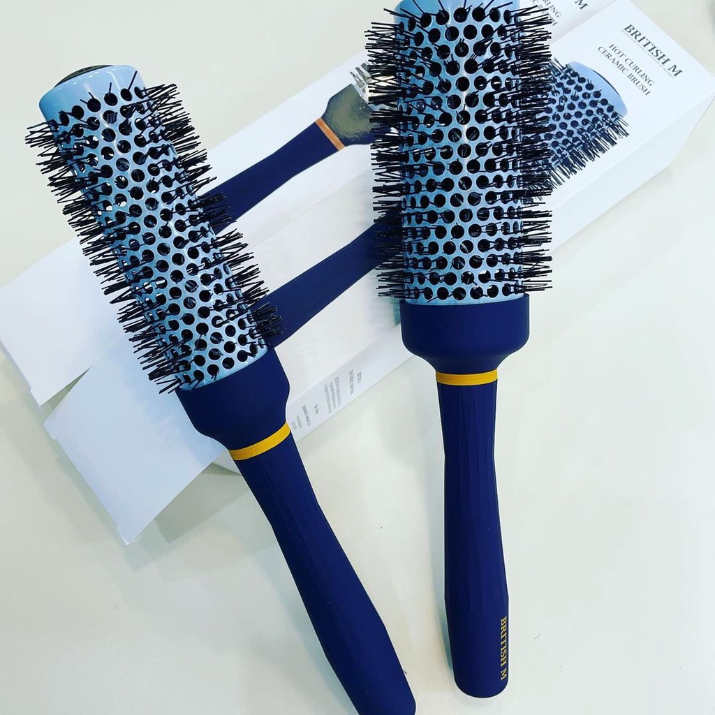 Lược tròn tạo phồng, sấy tạo kiểu cao cấp Hàn Quốc cho nam nữ BRITISH M Hot Curling Ceramic Brush