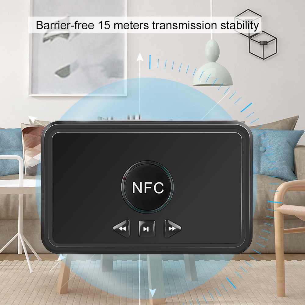 Bộ thu phát âm thanh Nfc Bluetooth 5.0 không dây hỗ trợ nghe nhạc cho pc tv jack cắm 3.5mm aux