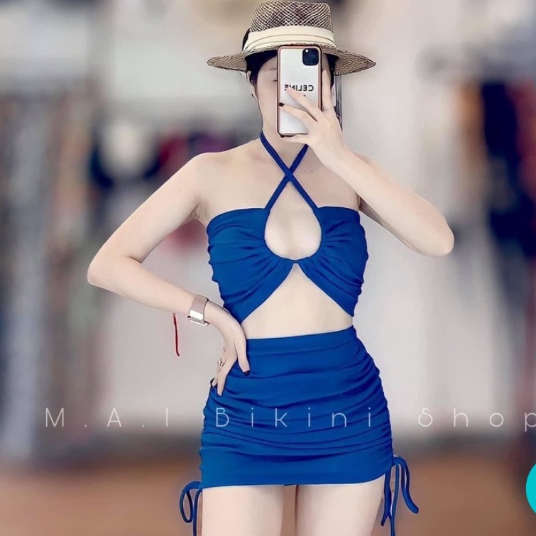 Bikini, Đồ Bơi Đi Biển Hai Mảnh Áo Buộc Dây Quần Rút Hai Bên Hông Mặc Được Nhiều Kiểu HM-035 | BigBuy360 - bigbuy360.vn