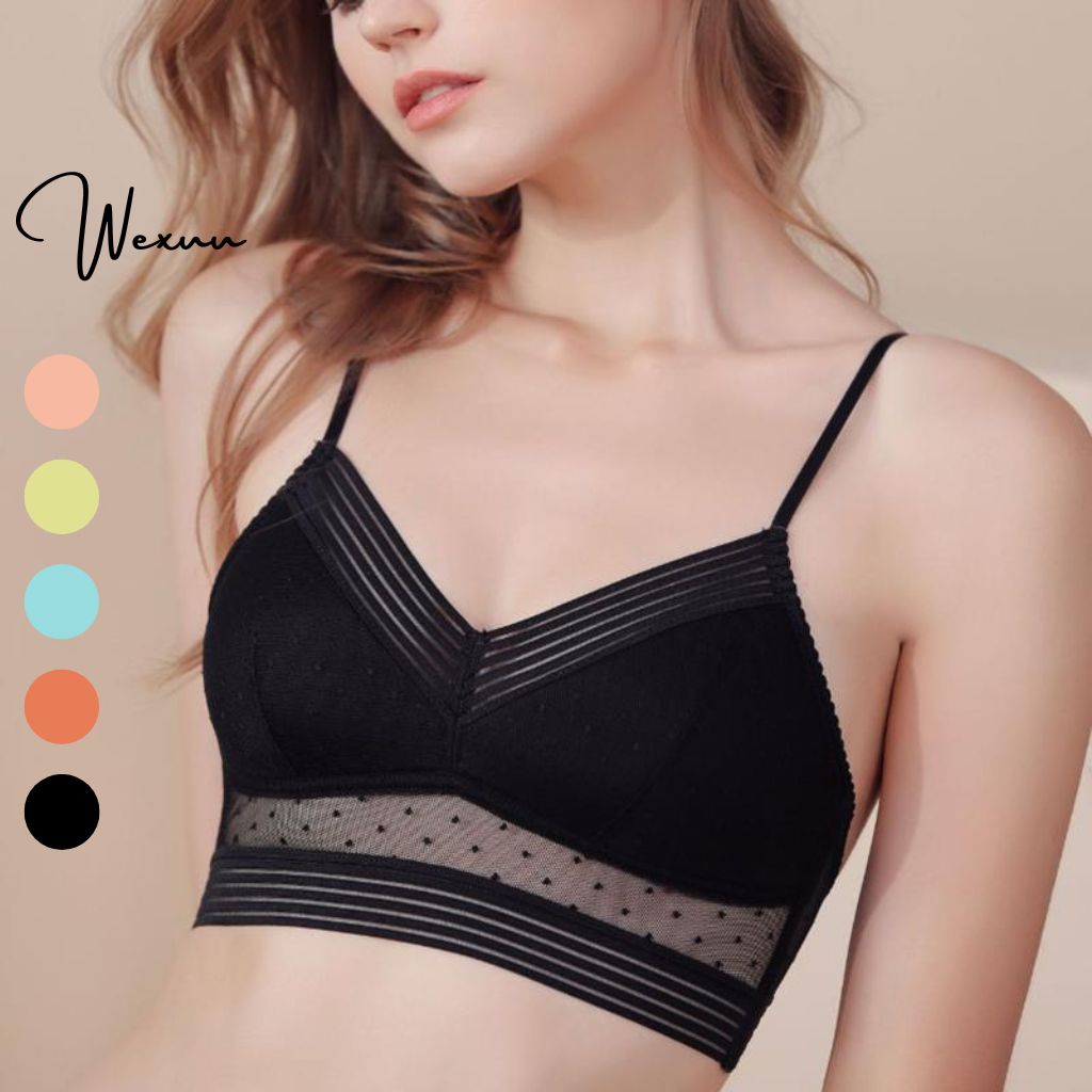Áo bra nữ chữ U hở lưng 2 dây Wexuu Design thiết kế mút mỏng không gọng phối ren quyến rũ - AV16