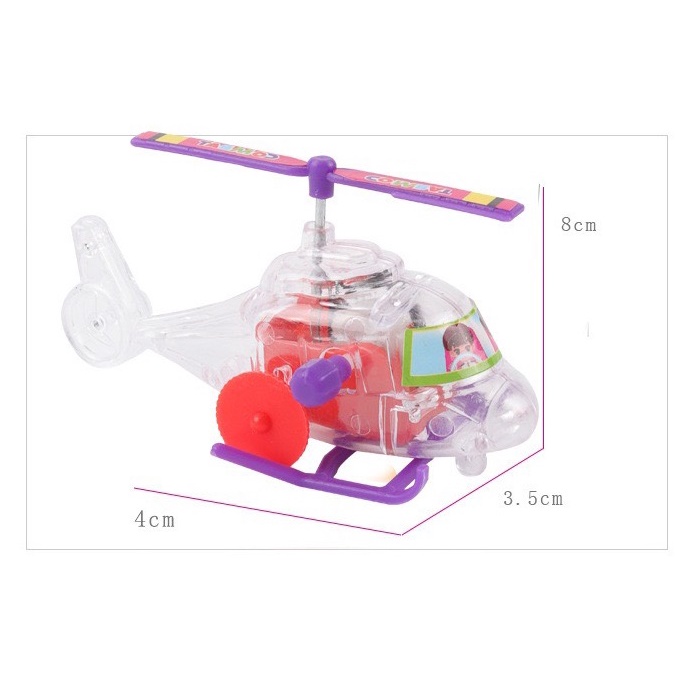 Trực thăng mini trong suốt lên dây cót cho bé