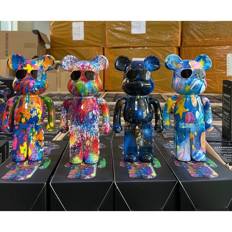 Loa Gấu BEARBRICK Bluetooth Hot 2022, Loa Gấu B5 Màu Loang Phối Siêu Ngầu - Nghe Nhạc Cực Êm Tai