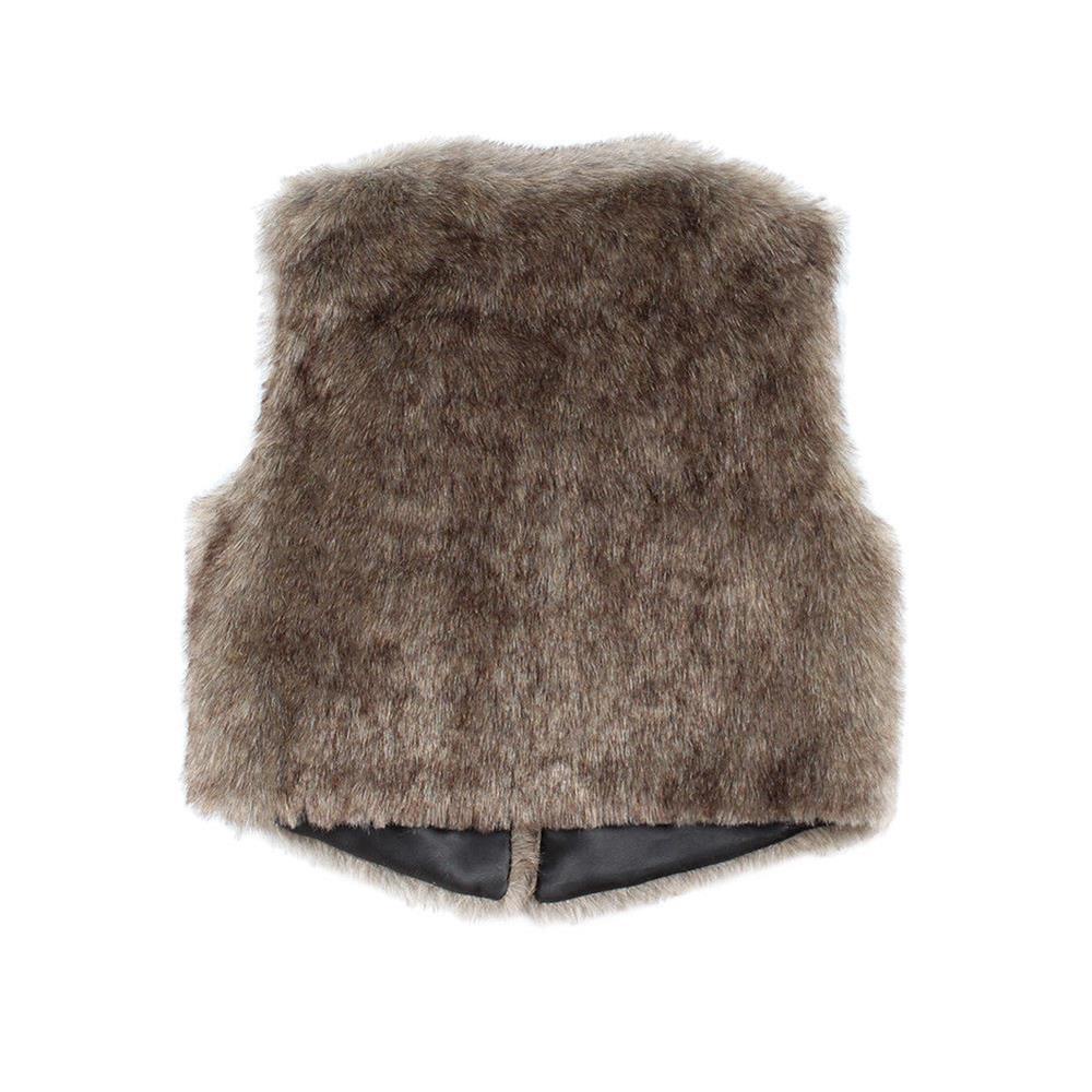 WATTLE Áo Khoác Sát Nách Giả Lông Thú Ấm Áp Thời Trang