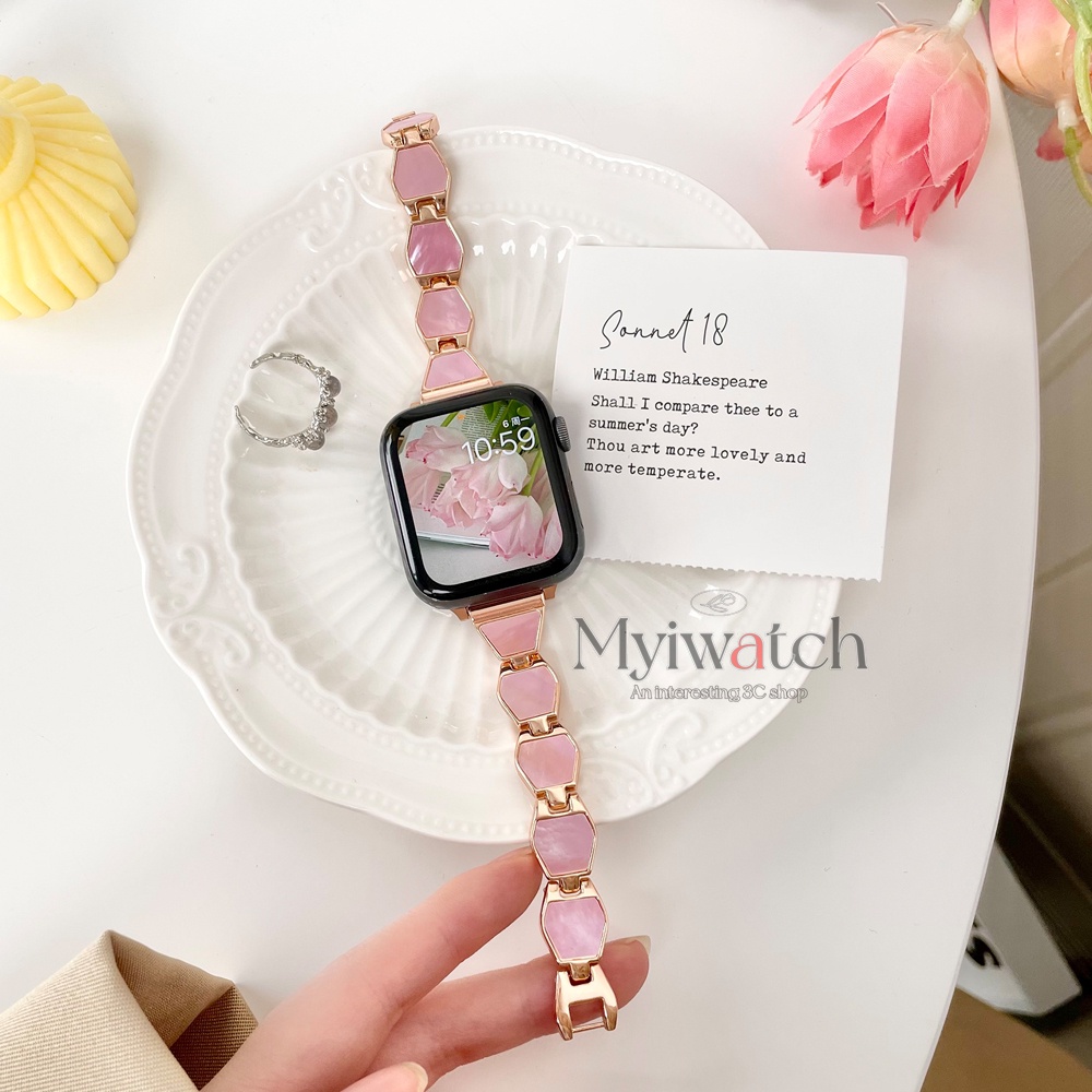 Dây Đeo Đồng Hồ Bằng Kim Loại Sáng Tạo Cho Apple watch serise 7 6 5 4 SE 3 2 1 45mm 41mm 40mm 44mm 42mm 38mm