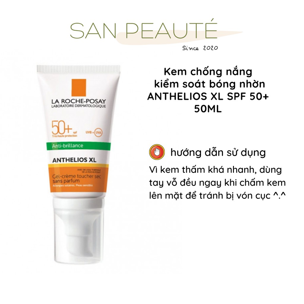 [MẪU MỚI] Kem chống nắng La Roche Posay kiểm soát bóng nhờn ANTHELIOS XL SPF 50+ 50ML