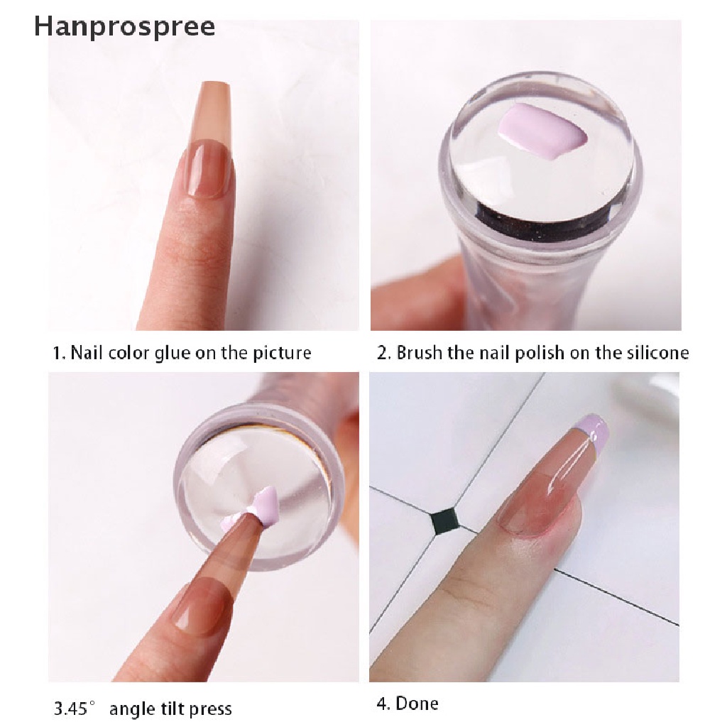 Bộ Dụng Cụ In Hình Móng Tay Đầu Silicone Trong Suốt<br>