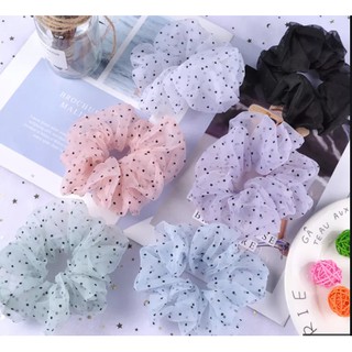 [P59] Dây Tóc Scrunchies Chấm Bi Cực Xinh