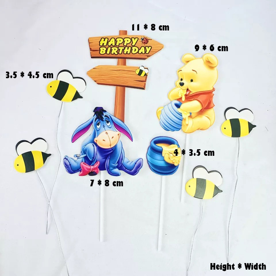 Bộ phụ kiện trang trí bánh sinh nhật họa tiết hoạt hình xinh xắn