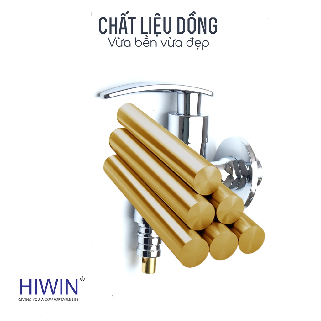 Vòi máy giặt tự ngắt thông minh đồng mạ crom cao cấp Hiwin KF-5020