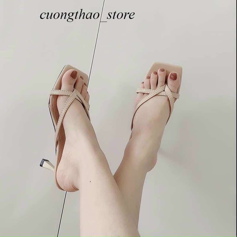 Sandal cao gót quai mảnh thời trang